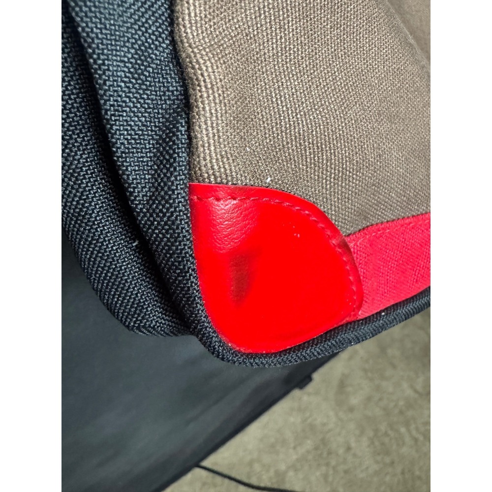 Stussy Canvas Shoulder Bag Brown Red Green Stripe Crossbody Streetwear Vintage - Picture 6 of 10